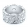  Platinum Platinum Custom Hand Engraved Wedding Band - Flat View -  103287 - Thumbnail