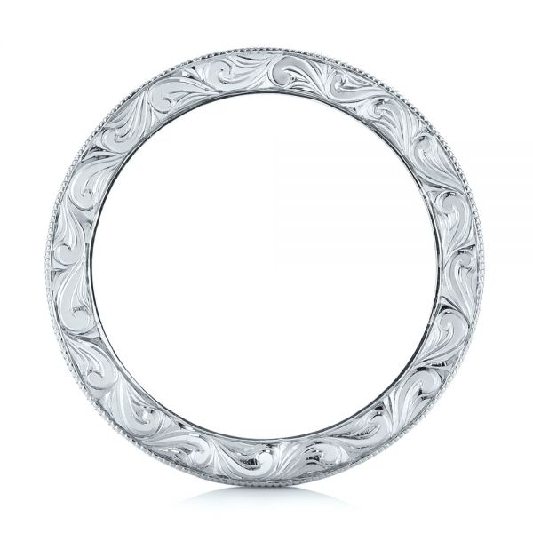 Platinum Platinum Custom Hand Engraved Wedding Band - Front View -  103287