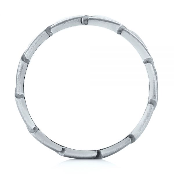 18k White Gold 18k White Gold Custom Men's Band - Front View - 103271