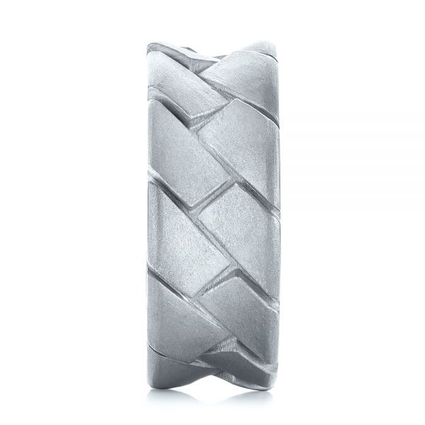 18k White Gold 18k White Gold Custom Men's Band - Side View - 103271