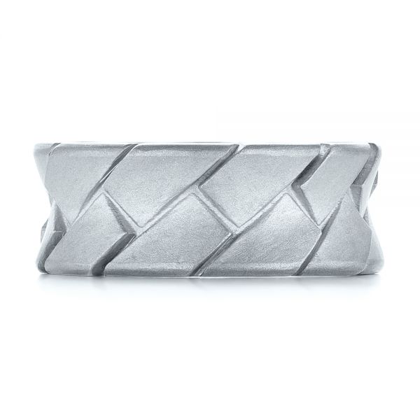 18k White Gold 18k White Gold Custom Men's Band - Top View - 103271