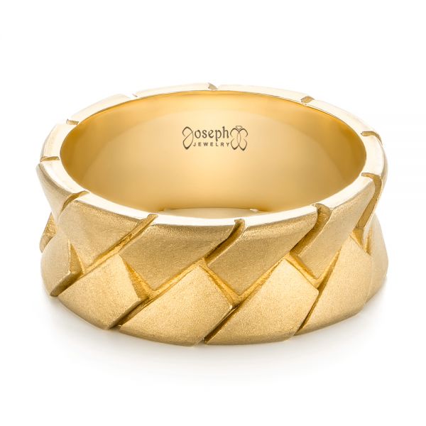 14k Yellow Gold 14k Yellow Gold Custom Men's Band - Flat View - 103271
