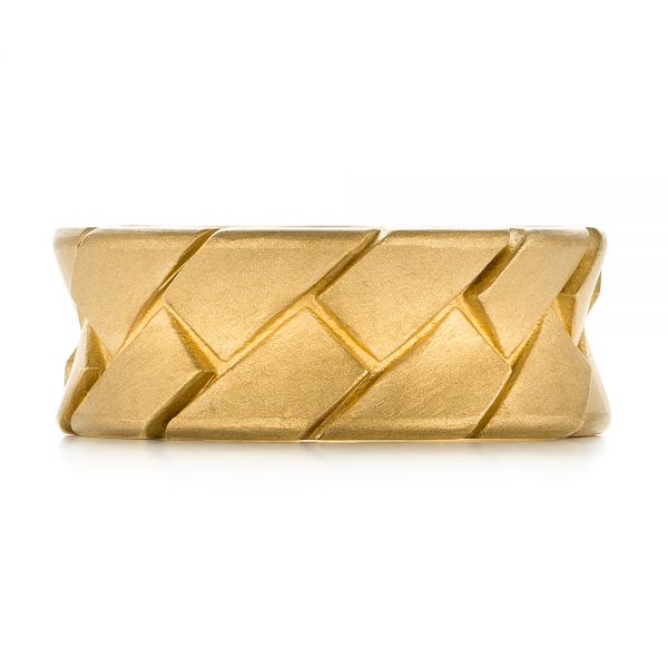 14k Yellow Gold 14k Yellow Gold Custom Men's Band - Top View - 103271