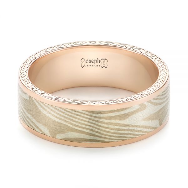 Custom Mokume Men's Band - Flat View - 103646