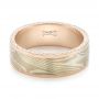 Custom Mokume Men's Band - Flat View -  103646 - Thumbnail