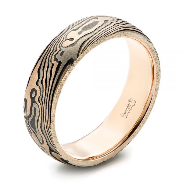 Custom Sandblasted Domed Mokume Men's Band - Image