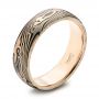 Custom Sandblasted Domed Mokume Men's Band - Three-Quarter View -  103387 - Thumbnail