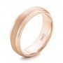 18k Rose Gold 18k Rose Gold Custom Sandblasted Men's Wedding Band - Three-Quarter View -  103546 - Thumbnail