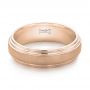 18k Rose Gold 18k Rose Gold Custom Sandblasted Men's Wedding Band - Flat View -  103546 - Thumbnail