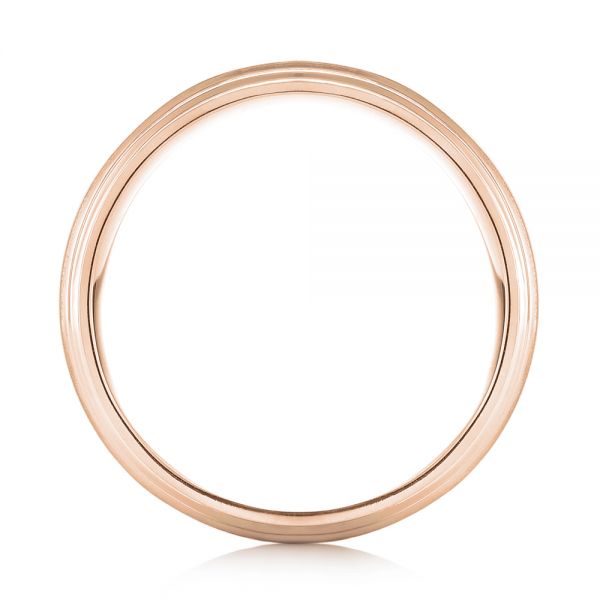 14k Rose Gold 14k Rose Gold Custom Sandblasted Men's Wedding Band - Front View - 103546