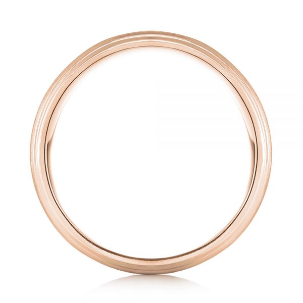 14k Rose Gold 14k Rose Gold Custom Sandblasted Men's Wedding Band - Front View -  103546