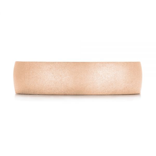 14k Rose Gold 14k Rose Gold Custom Sandblasted Men's Wedding Band - Top View - 103207