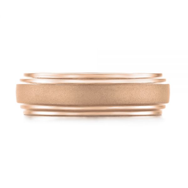 14k Rose Gold 14k Rose Gold Custom Sandblasted Men's Wedding Band - Top View - 103546