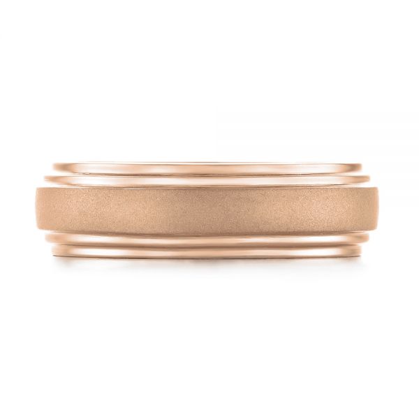 18k Rose Gold 18k Rose Gold Custom Sandblasted Men's Wedding Band - Top View -  103546