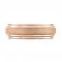 18k Rose Gold 18k Rose Gold Custom Sandblasted Men's Wedding Band - Top View -  103546 - Thumbnail