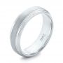  Platinum Custom Sandblasted Men's Wedding Band - Three-Quarter View -  103546 - Thumbnail