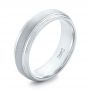 14k White Gold 14k White Gold Custom Sandblasted Men's Wedding Band - Three-Quarter View -  103546 - Thumbnail