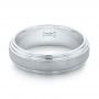 14k White Gold 14k White Gold Custom Sandblasted Men's Wedding Band - Flat View -  103546 - Thumbnail