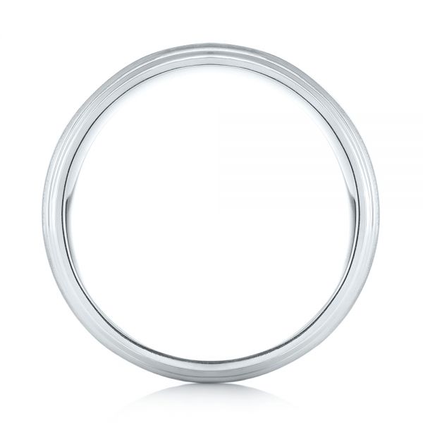 Platinum Custom Sandblasted Men's Wedding Band - Front View - 103546