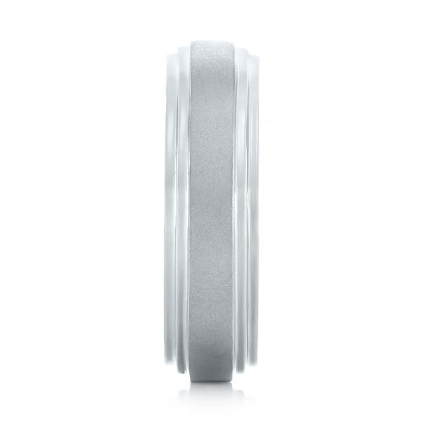 Platinum Custom Sandblasted Men's Wedding Band - Side View - 103546