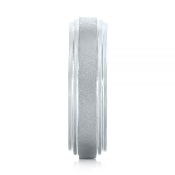  Platinum Custom Sandblasted Men's Wedding Band - Side View -  103546