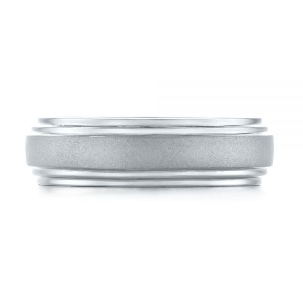 18k White Gold 18k White Gold Custom Sandblasted Men's Wedding Band - Top View -  103546