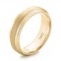 18k Yellow Gold 18k Yellow Gold Custom Sandblasted Men's Wedding Band - Three-Quarter View -  103546 - Thumbnail