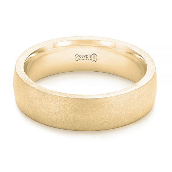 14k Yellow Gold 14k Yellow Gold Custom Sandblasted Men's Wedding Band - Flat View -  103207