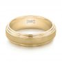 14k Yellow Gold 14k Yellow Gold Custom Sandblasted Men's Wedding Band - Flat View -  103546 - Thumbnail