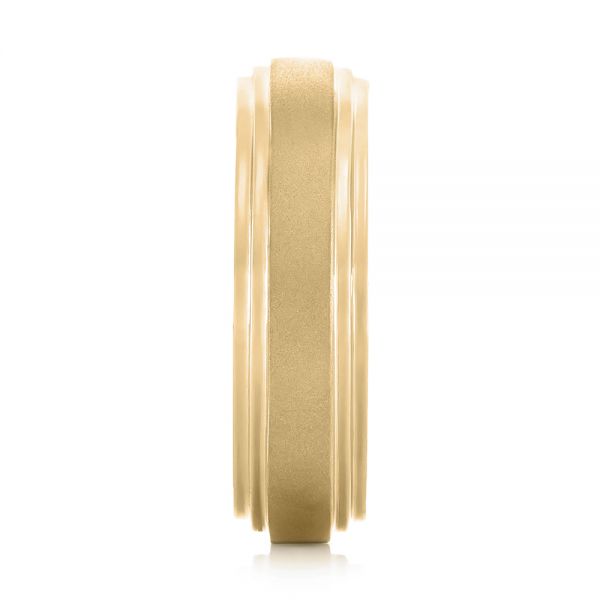 14k Yellow Gold 14k Yellow Gold Custom Sandblasted Men's Wedding Band - Side View - 103546