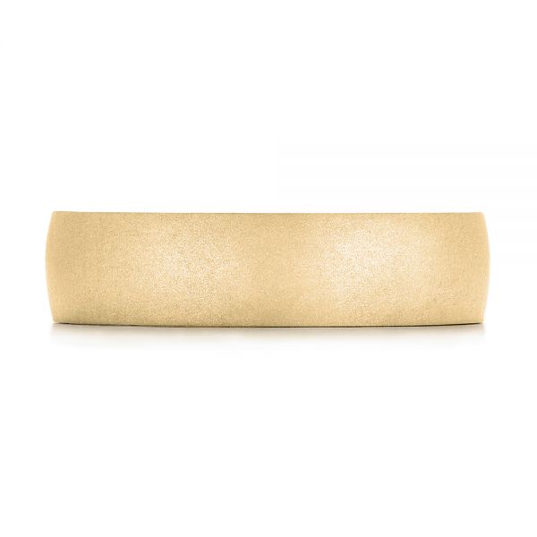 18k Yellow Gold 18k Yellow Gold Custom Sandblasted Men's Wedding Band - Top View - 103207