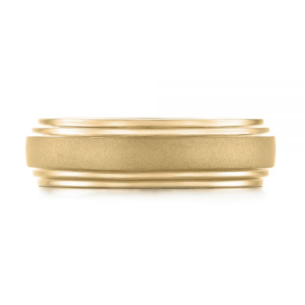 14k Yellow Gold 14k Yellow Gold Custom Sandblasted Men's Wedding Band - Top View - 103546