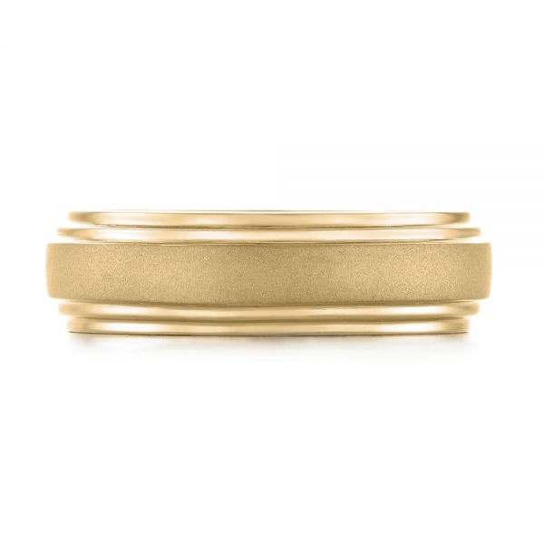 14k Yellow Gold 14k Yellow Gold Custom Sandblasted Men's Wedding Band - Top View -  103546