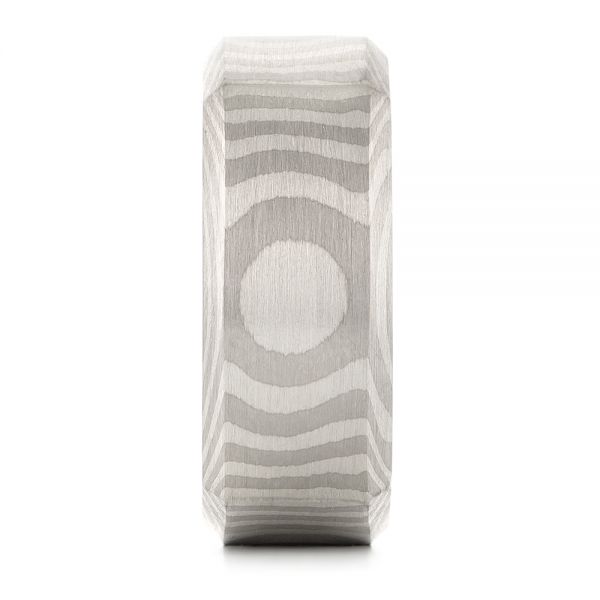 Custom Squared Mokume Pattern Ring - Side View - 103985