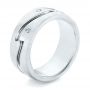  Platinum And 14k White Gold Platinum And 14k White Gold Custom Two-tone Aquamarine Men's Wedding Band - Three-Quarter View -  102825 - Thumbnail