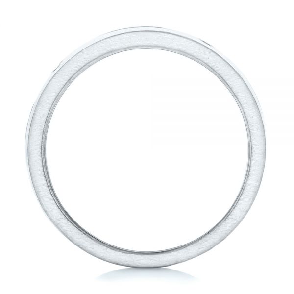 14K Gold And 18k White Gold 14K Gold And 18k White Gold Custom Two-tone Aquamarine Men's Wedding Band - Front View - 102825