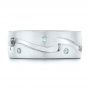  Platinum And Platinum Platinum And Platinum Custom Two-tone Aquamarine Men's Wedding Band - Top View -  102825 - Thumbnail