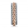  Platinum And 14k Rose Gold Custom Two-tone Braided Men's Band - Side View -  103482 - Thumbnail