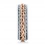  14K Gold And 18k Rose Gold 14K Gold And 18k Rose Gold Custom Two-tone Braided Men's Band - Side View -  103482 - Thumbnail