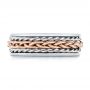  18K Gold And 14k Rose Gold 18K Gold And 14k Rose Gold Custom Two-tone Braided Men's Band - Top View -  103482 - Thumbnail