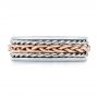  Platinum And 18k Rose Gold Platinum And 18k Rose Gold Custom Two-tone Braided Men's Band - Top View -  103482 - Thumbnail