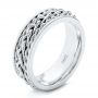  Platinum And 18k White Gold Platinum And 18k White Gold Custom Two-tone Braided Men's Band - Three-Quarter View -  103482 - Thumbnail