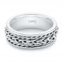  14K Gold And Platinum 14K Gold And Platinum Custom Two-tone Braided Men's Band - Flat View -  103482 - Thumbnail