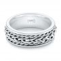  Platinum And 18k White Gold Platinum And 18k White Gold Custom Two-tone Braided Men's Band - Flat View -  103482 - Thumbnail