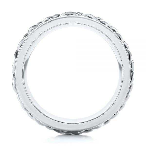  Platinum And 18k White Gold Platinum And 18k White Gold Custom Two-tone Braided Men's Band - Front View -  103482