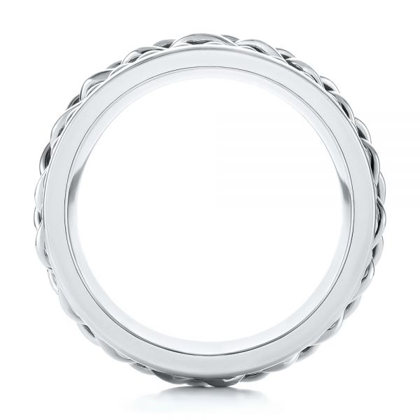  Platinum And Platinum Platinum And Platinum Custom Two-tone Braided Men's Band - Front View -  103482