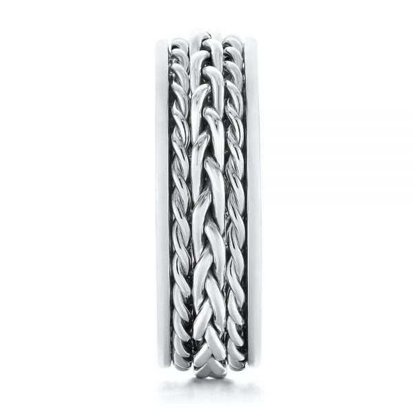  Platinum And Platinum Platinum And Platinum Custom Two-tone Braided Men's Band - Side View -  103482