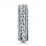  18K Gold And 18k White Gold 18K Gold And 18k White Gold Custom Two-tone Braided Men's Band - Side View -  103482 - Thumbnail