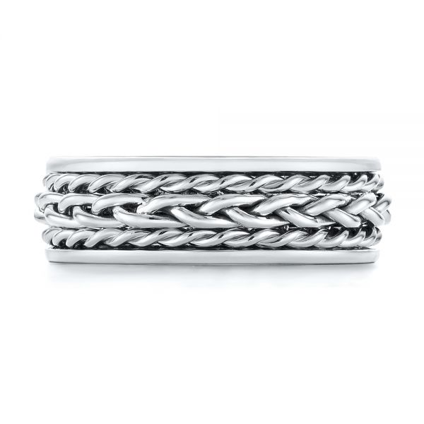  Platinum And Platinum Platinum And Platinum Custom Two-tone Braided Men's Band - Top View -  103482