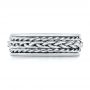  14K Gold And 18k White Gold 14K Gold And 18k White Gold Custom Two-tone Braided Men's Band - Top View -  103482 - Thumbnail